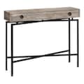 Monarch Specialties Accent Table - 42"L / Taupe Reclaimed Wood/ Black Console I 3455